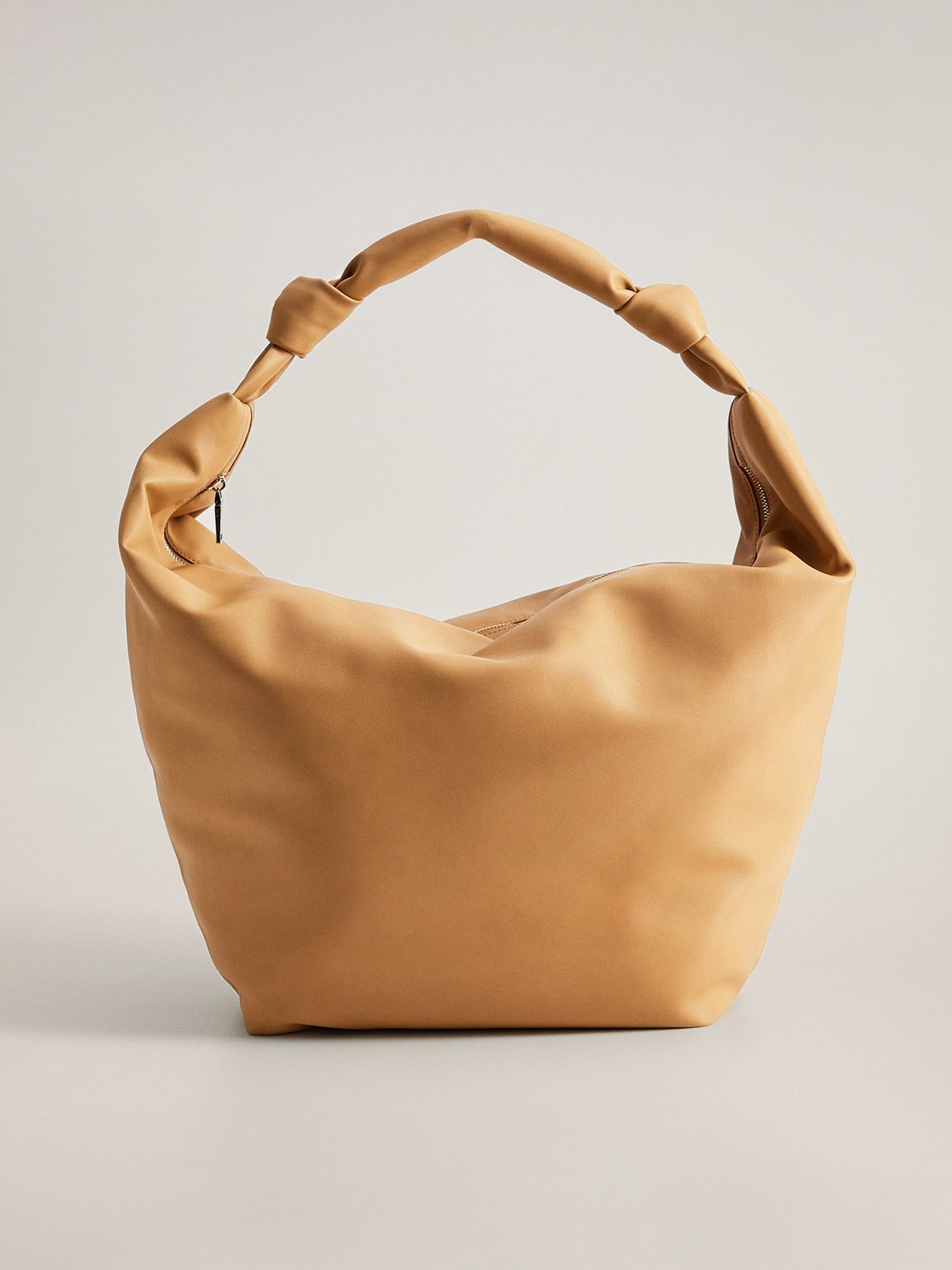 

MANGO Women Camel Brown Solid Hobo Bag