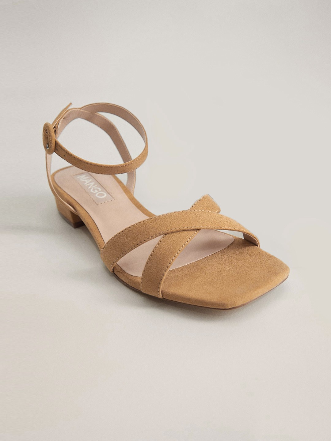 

MANGO Women Beige Solid Block Heels