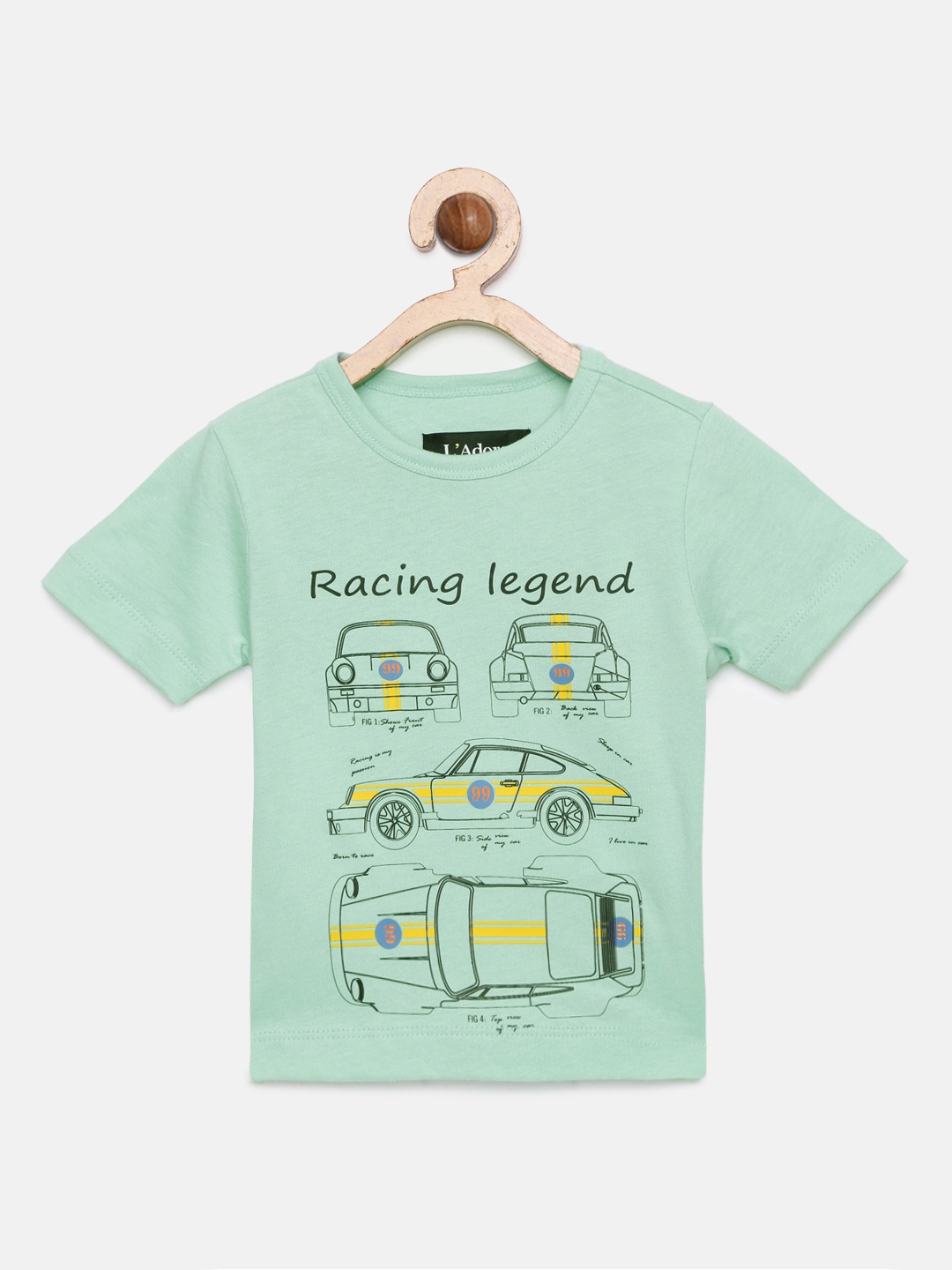 

LAdore Boys Green Printed Round Neck T-shirt