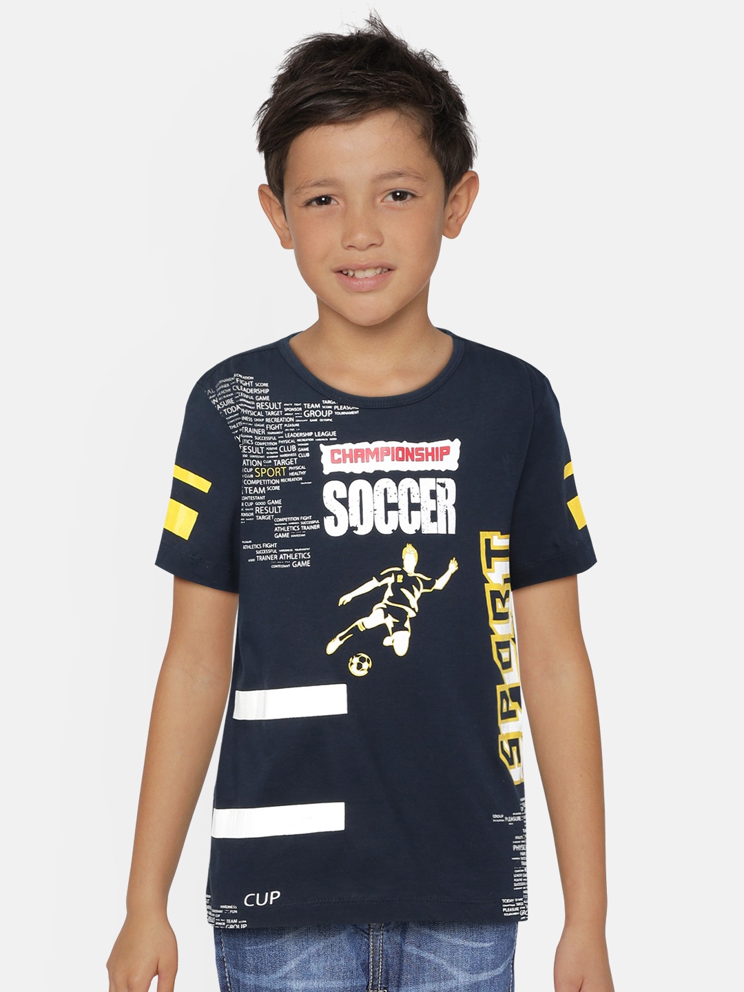 

LAdore Boys Navy Blue Printed Round Neck T-shirt