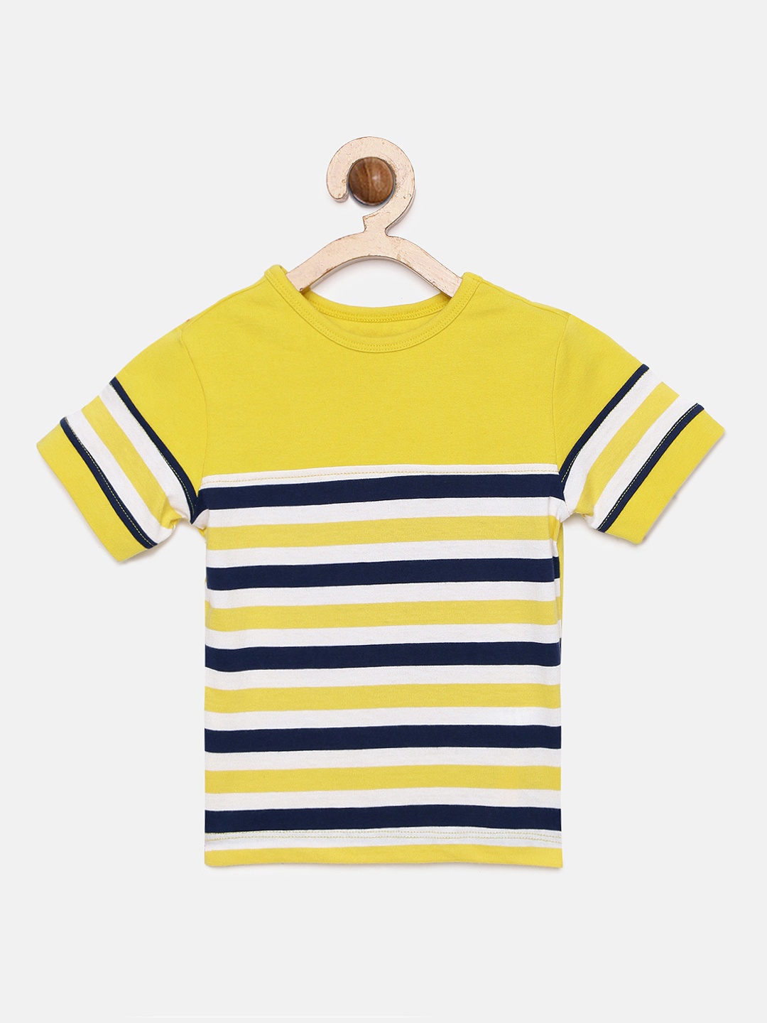 

LAdore Boys Yellow Colourblocked Round Neck T-shirt