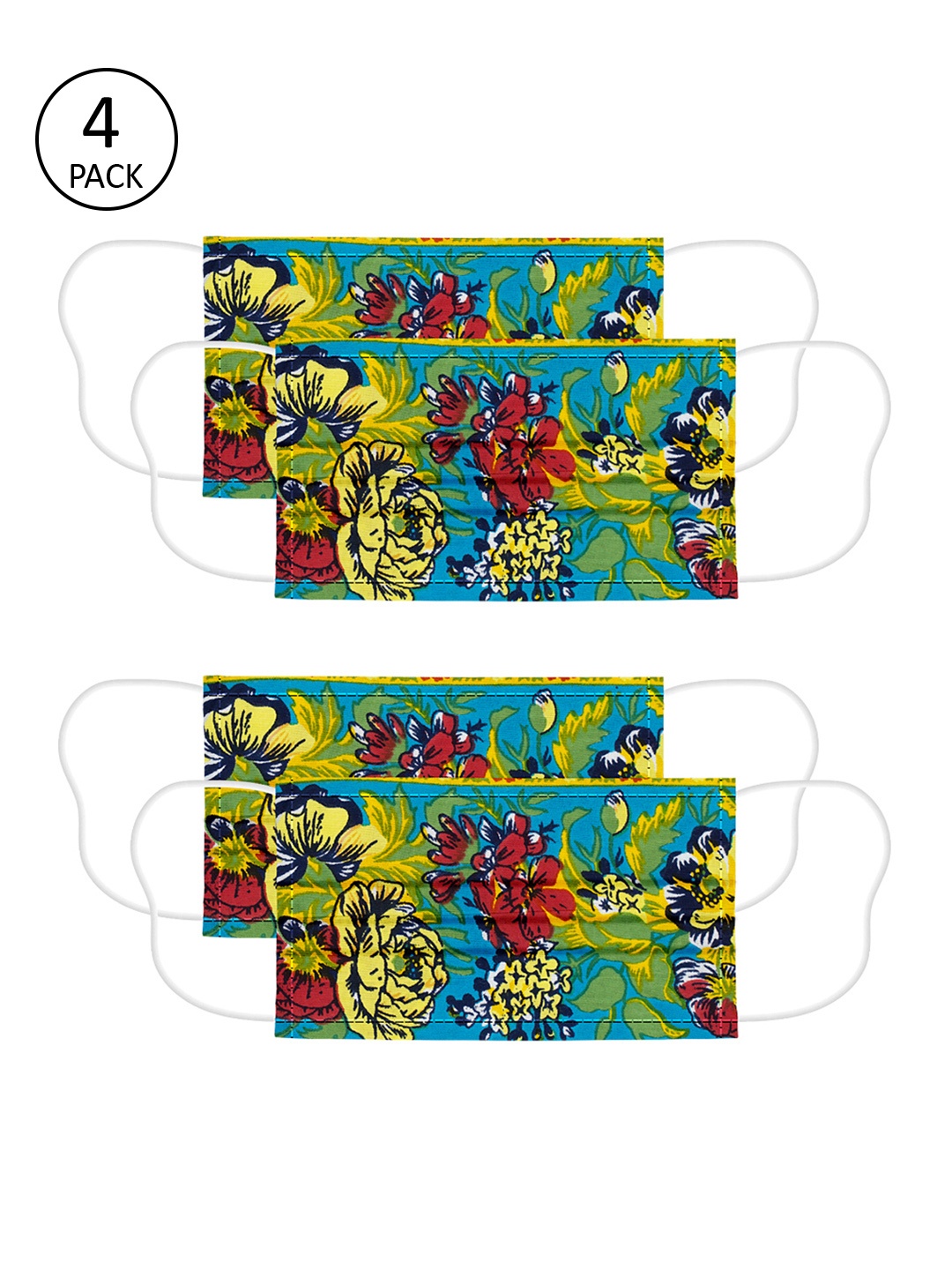 

Voylla Unisex Blue & Red Printed 4 Pcs 2 Ply Reusable Outdoor Fabric Masks