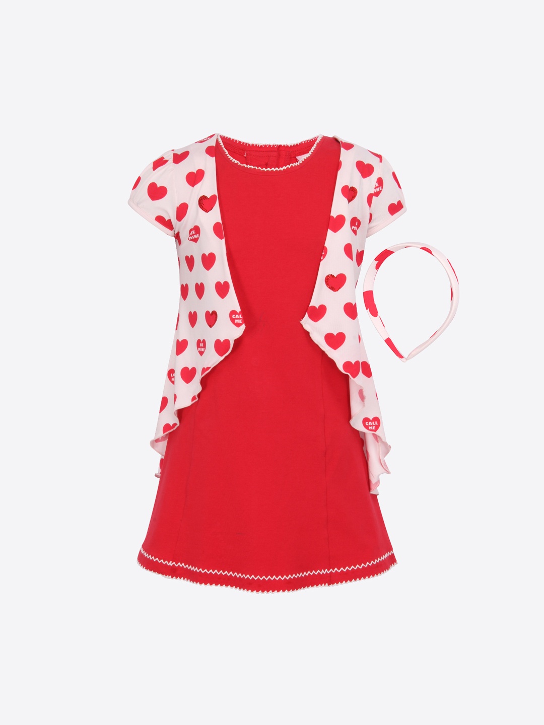 

CUTECUMBER Girls Red Solid A-Line Dress