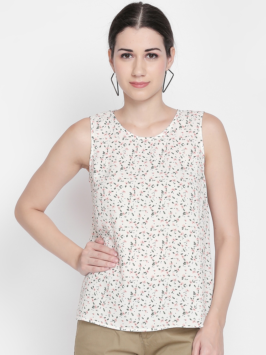 

Honey by Pantaloons Women White Floral Printed Top