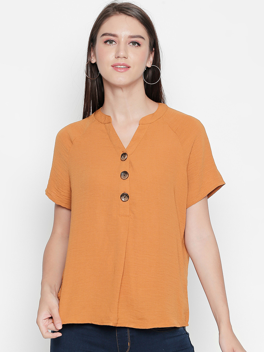 

Honey by Pantaloons Women Rust Solid Top