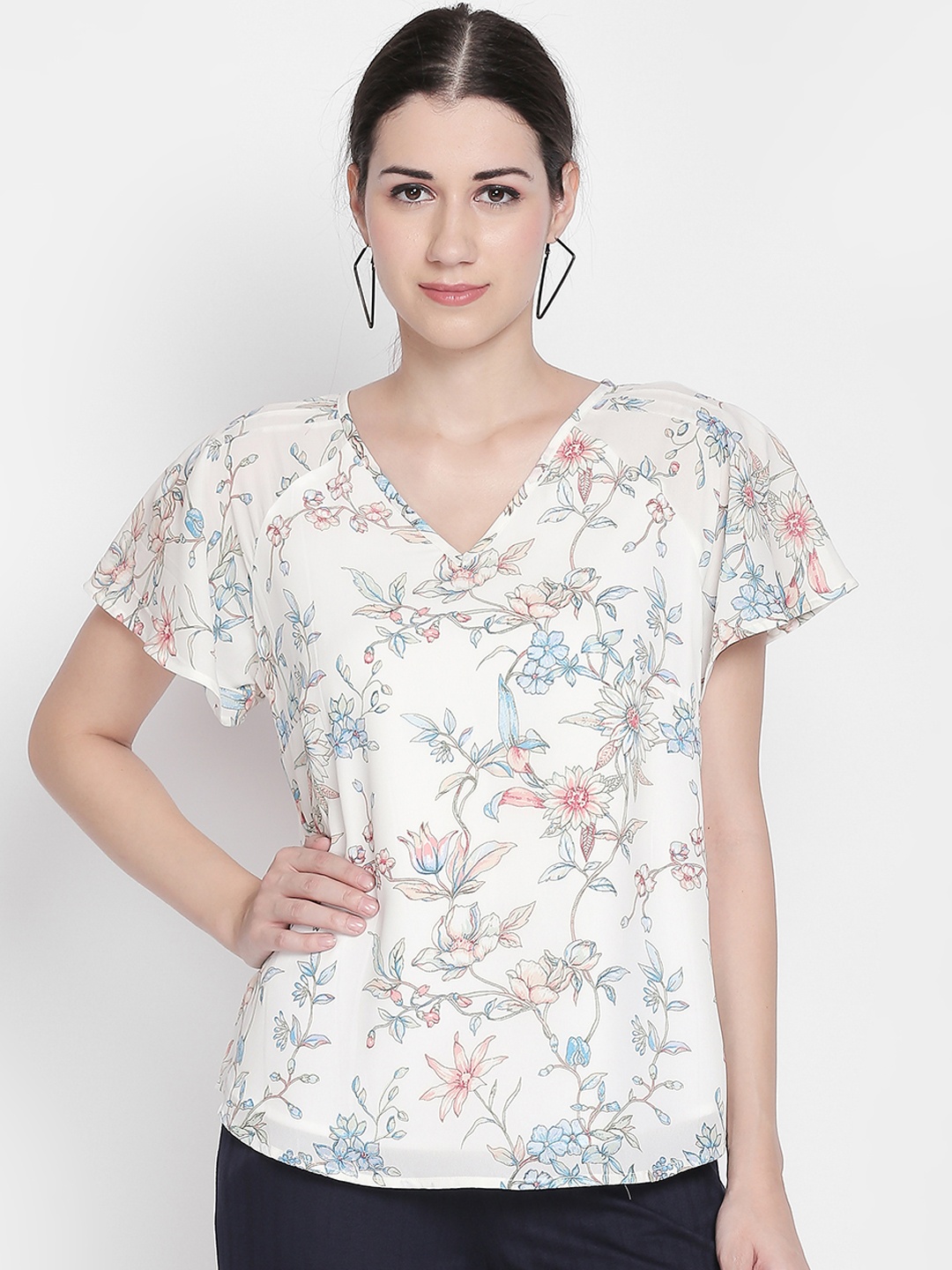 

Honey by Pantaloons Women White Printed Top