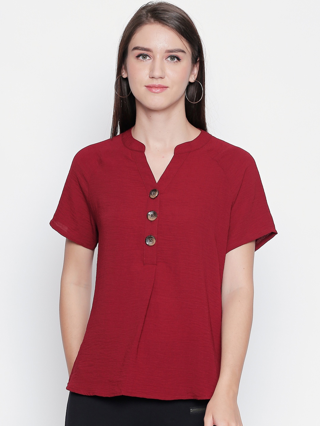 

Honey by Pantaloons Women Maroon Solid Top, Red