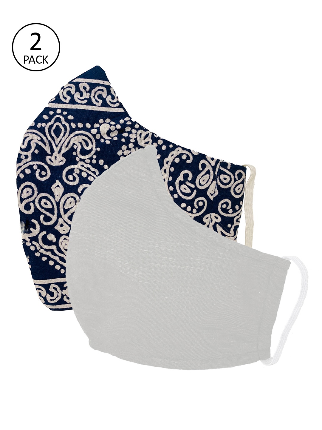 

Sera Unisex 2 Pcs 3-Ply Reusable Outdoor Fabric Masks, Navy blue