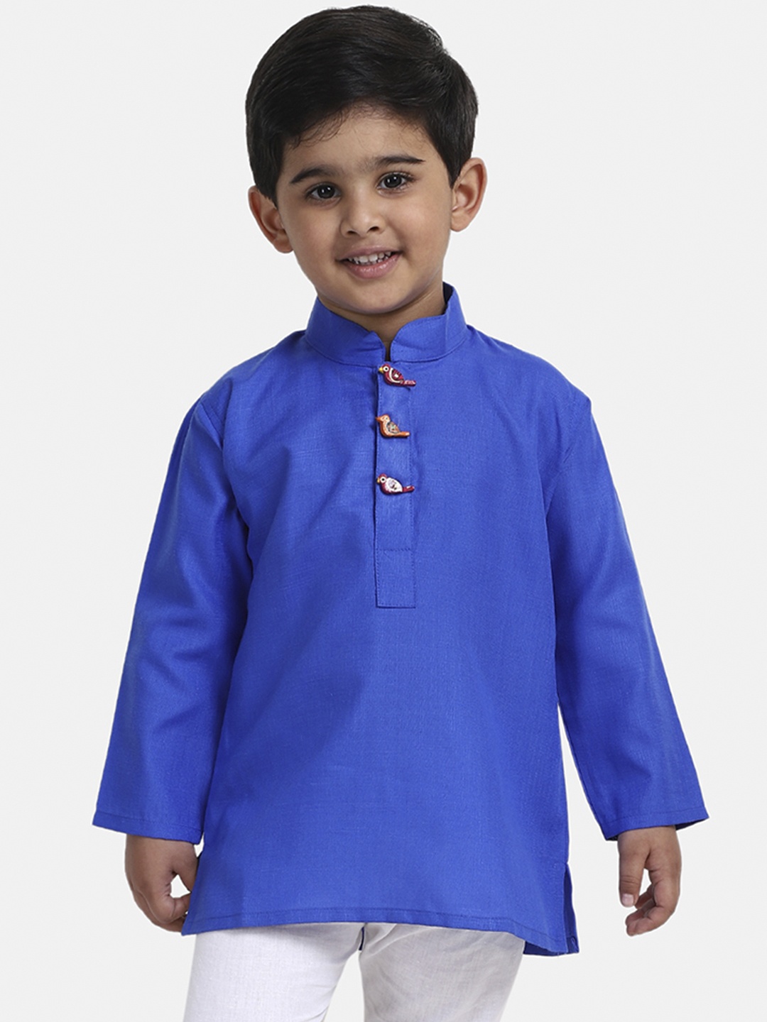 

BownBee Boys Blue Solid Straight Kurta