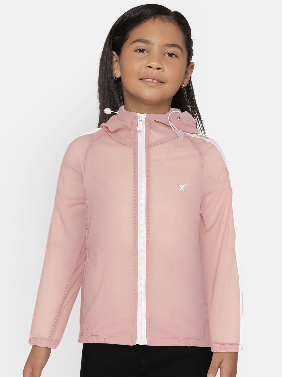 

HRX by Hrithik Roshan Girls Pink Solid Antimicrobial, Rapid-Dry Active Jacket
