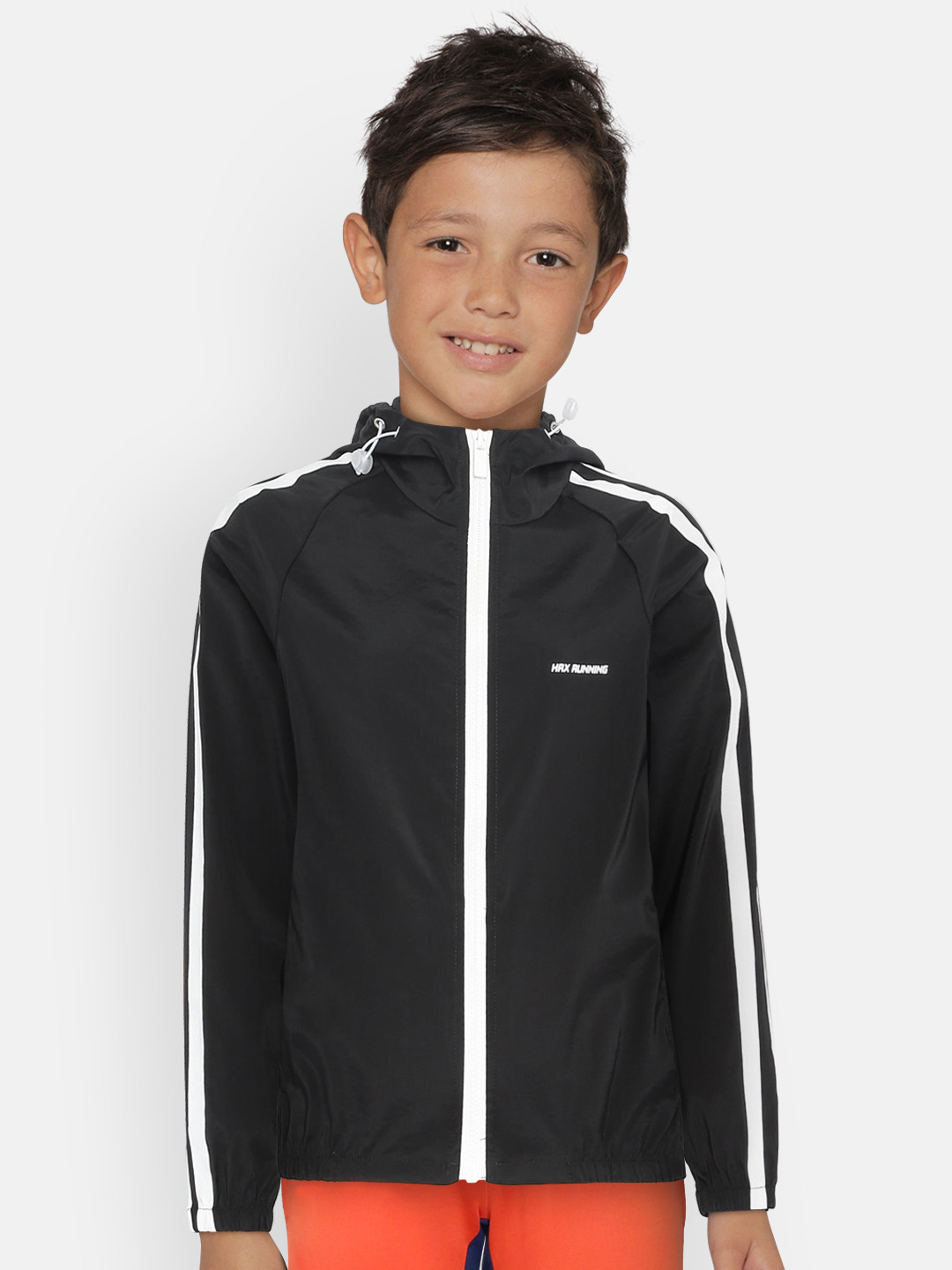 

HRX by Hrithik Roshan Boys Black Solid Rapid-Dry, Antimicrobial Active Jacket