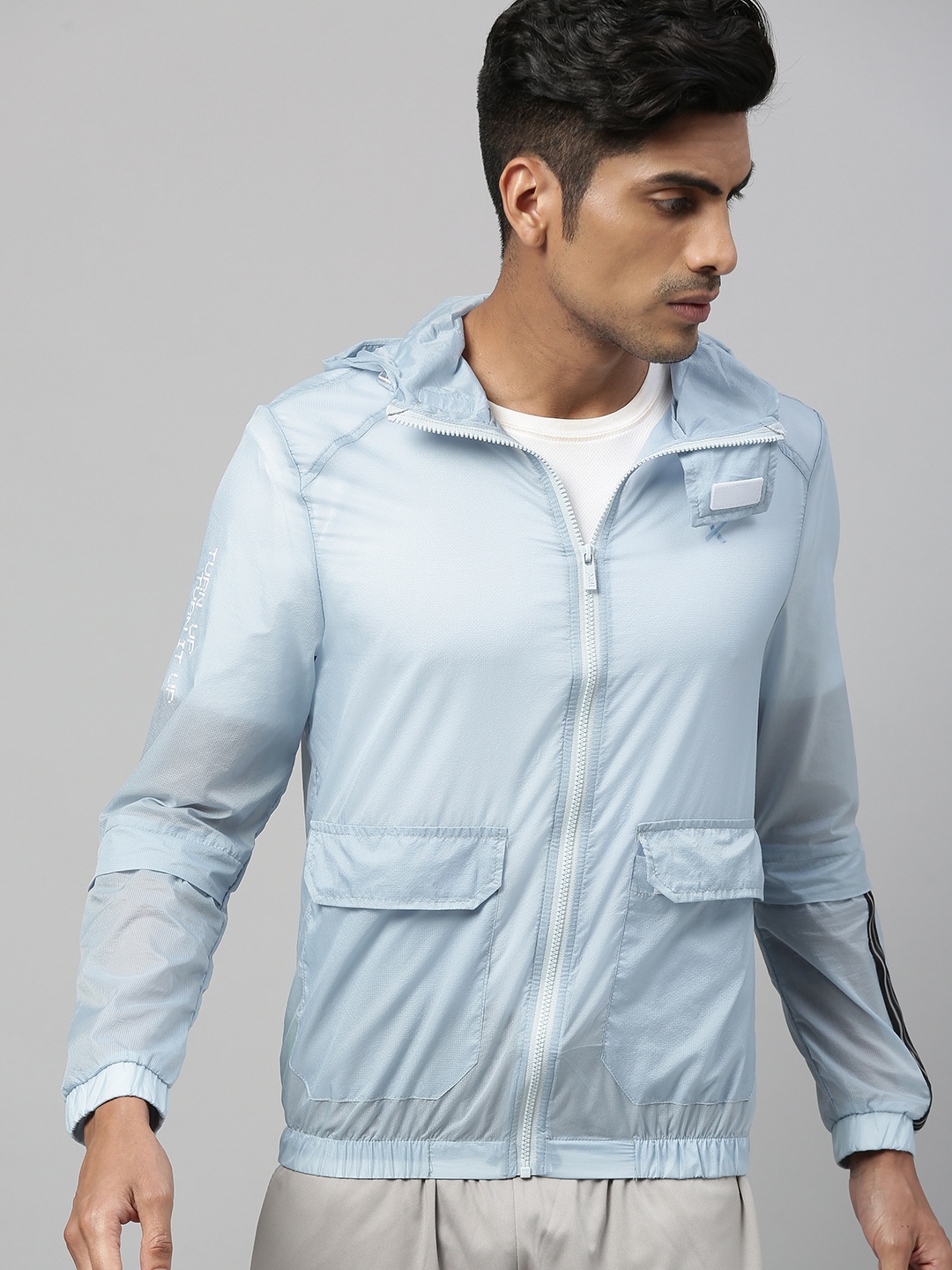 

HRX by Hrithik Roshan Men Blue Solid Rapid-Dry Antimicrobial Lifestyle Jacket