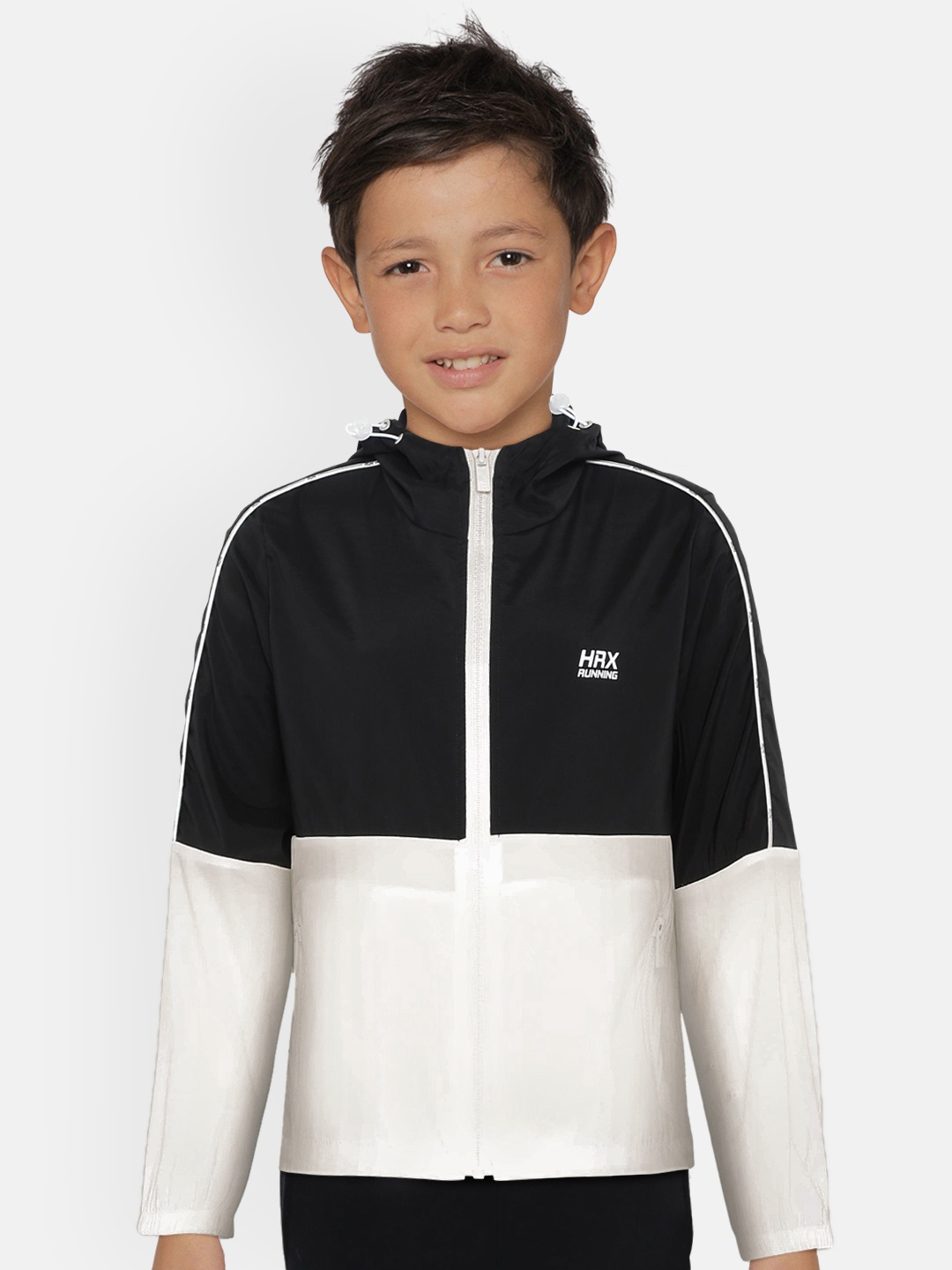 

HRX by Hrithik Roshan Boys Black Solid Rapid-Dry, Antimicrobial Active Jacket