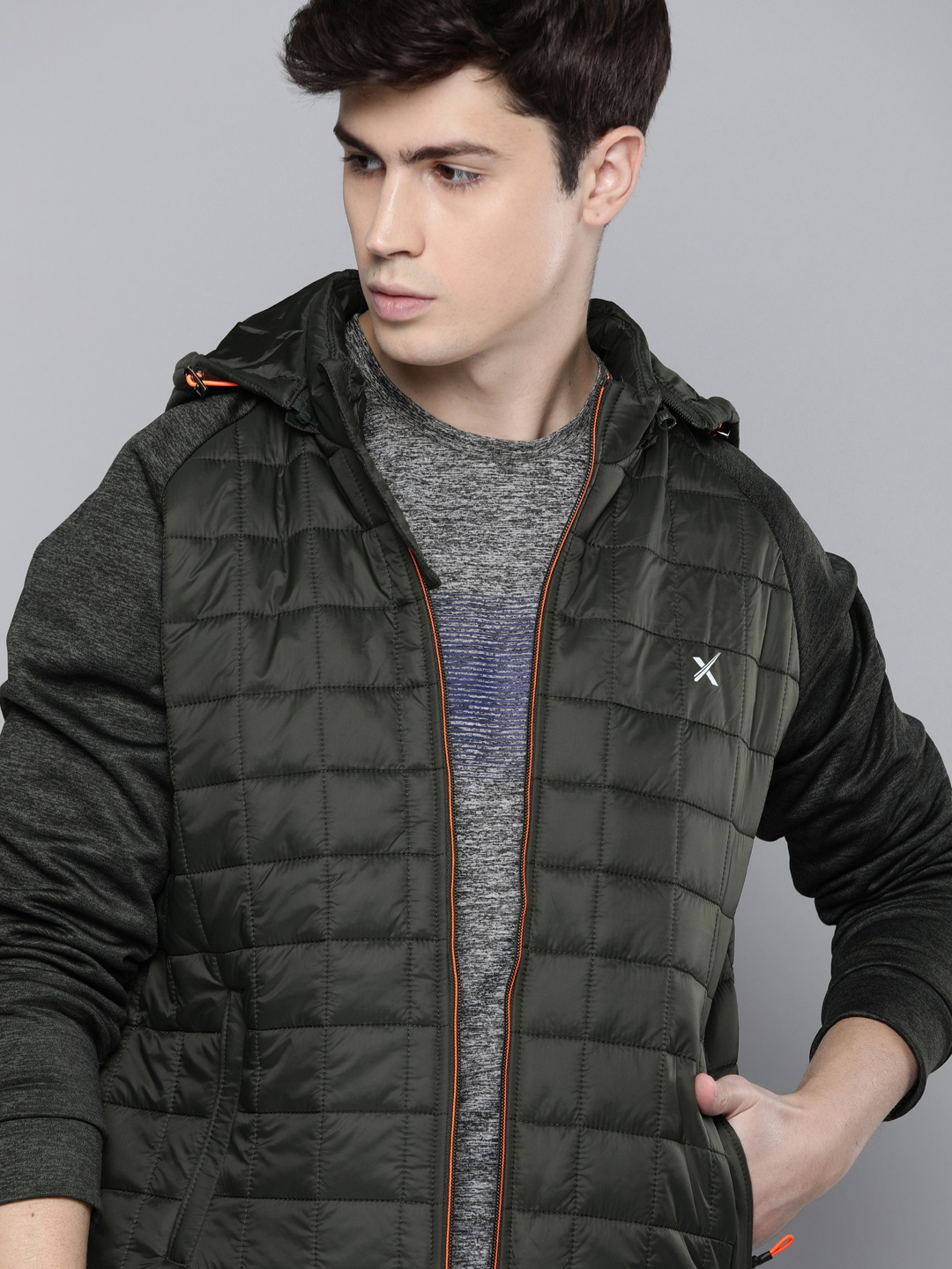 

HRX by Hrithik Roshan Men Olive Melange Solid Rapid-Dry Training Jacket