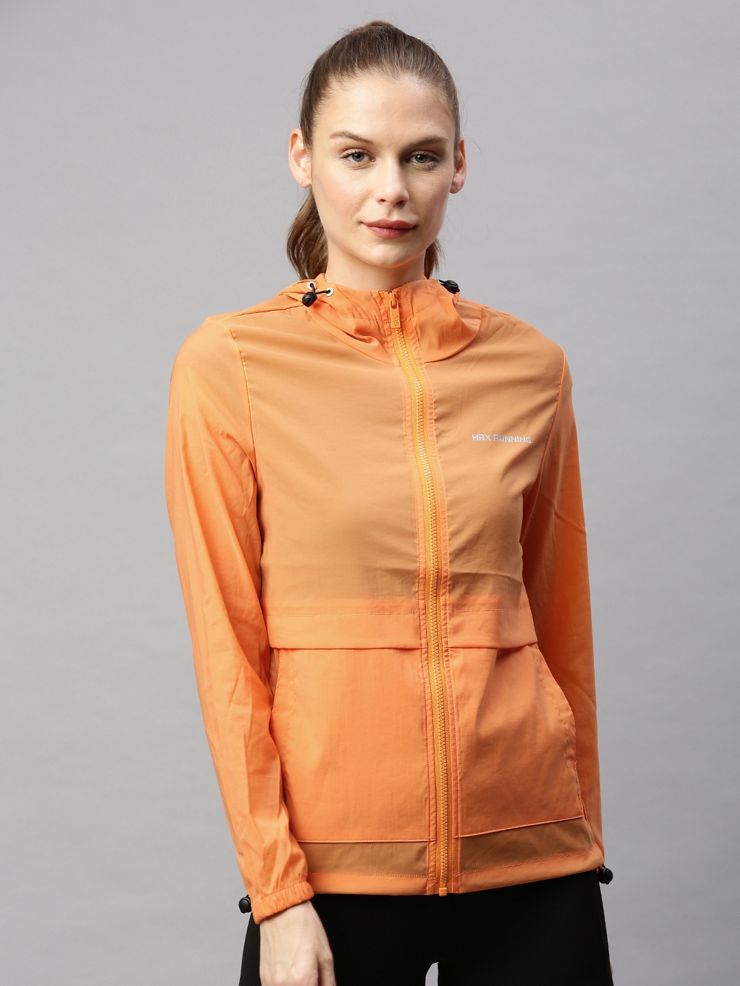 

HRX by Hrithik Roshan Women Orange Colourblocked Rapid-Dry Antimicrobial Running Jacket