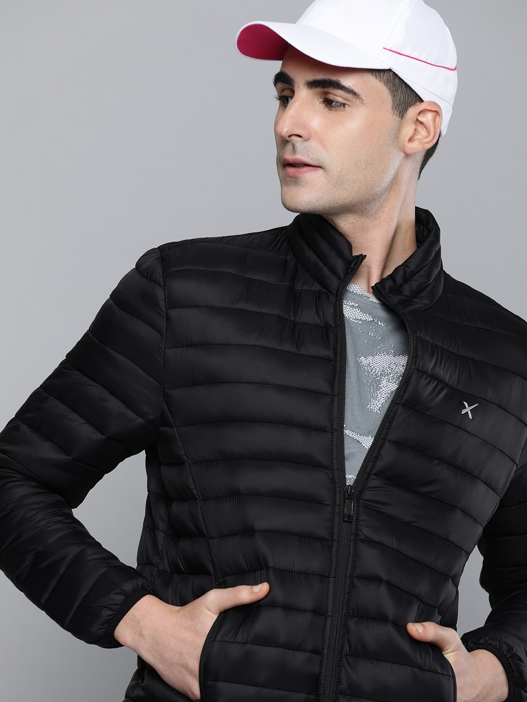 

HRX by Hrithik Roshan Men Black Solid Padded Jacket