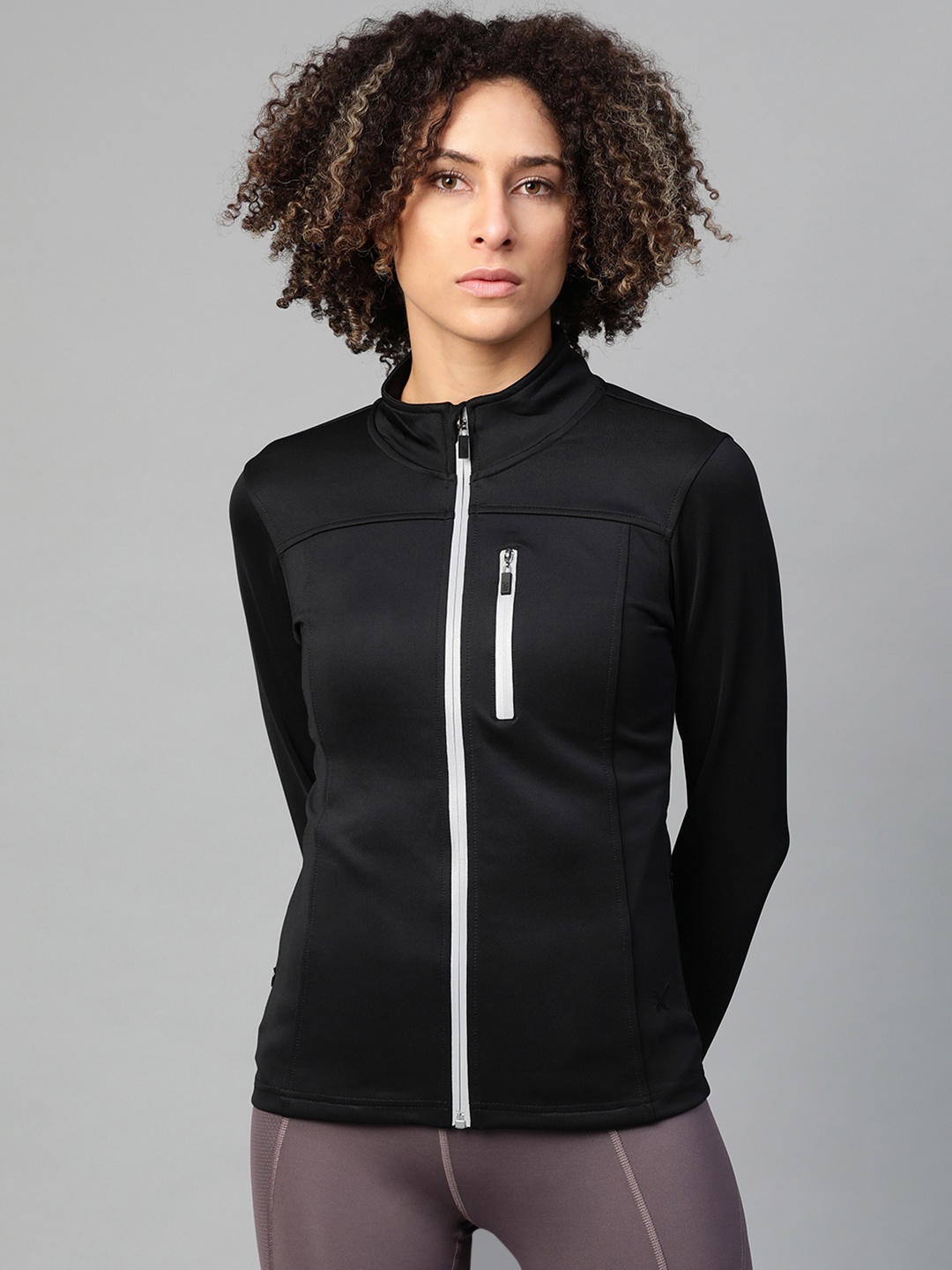 

HRX by Hrithik Roshan Women Black Solid Sporty Jacket