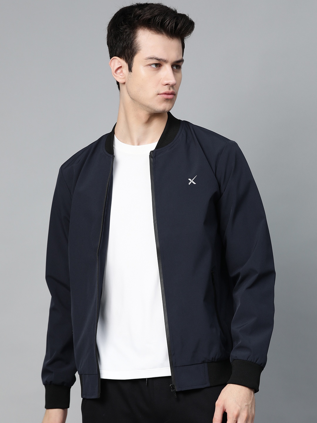 

HRX by Hrithik Roshan Men Navy Blue Solid Sporty Jacket