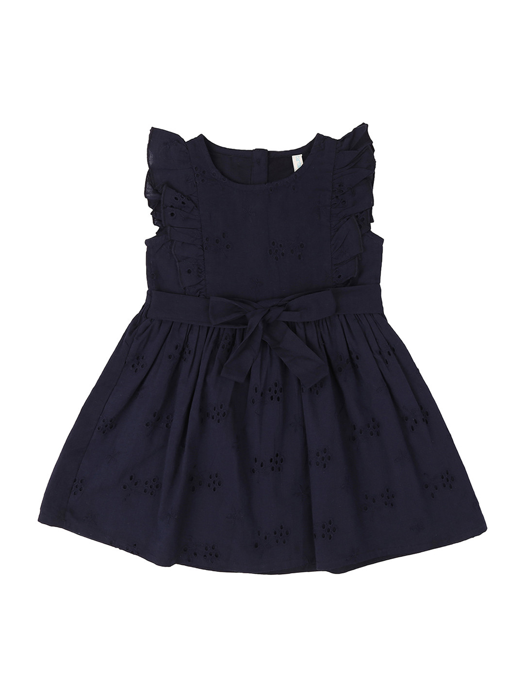 

Pantaloons Baby Girls Navy Blue Solid Fit and Flare Dress