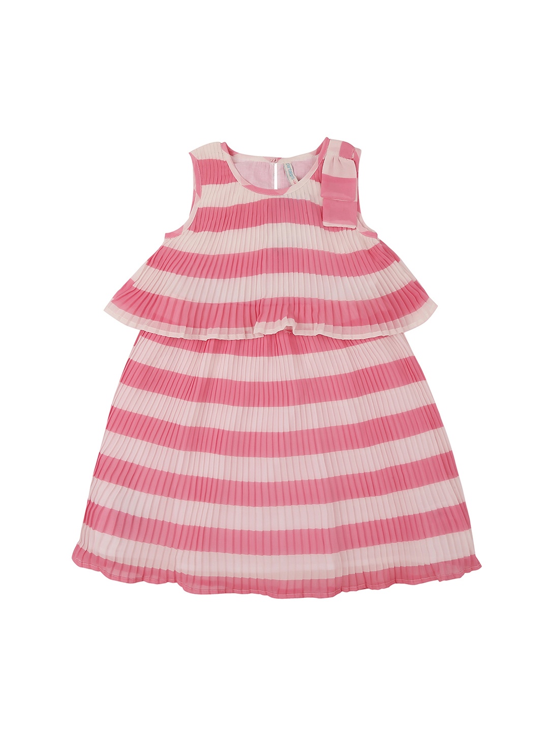 

Pantaloons Junior Girls Pink Striped A-Line Dress