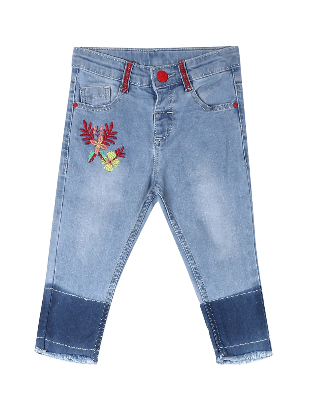 

Donuts Girls Blue Regular Fit Mid-Rise Mildly Distressed Jeans