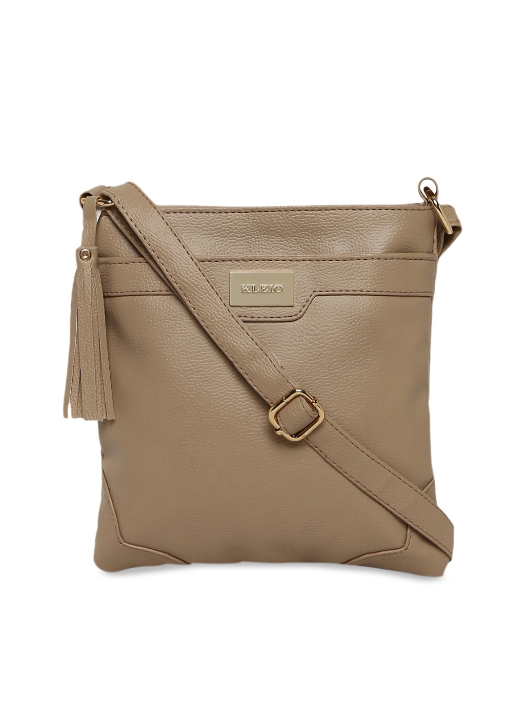 

KLEIO Taupe Multi Compartment Sling Cross Body Bag
