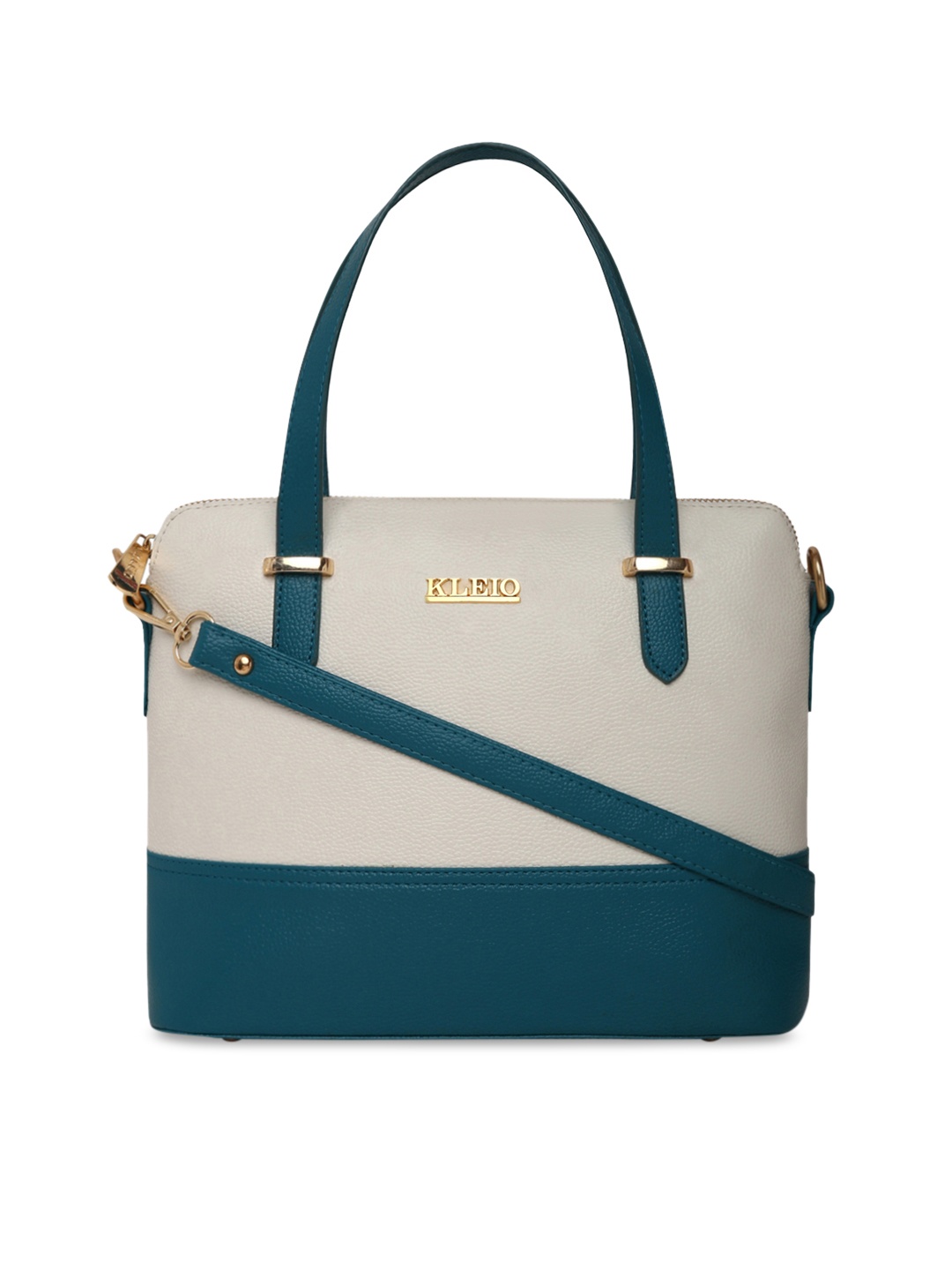 

KLEIO Colourblocked Structured Handbag, Green