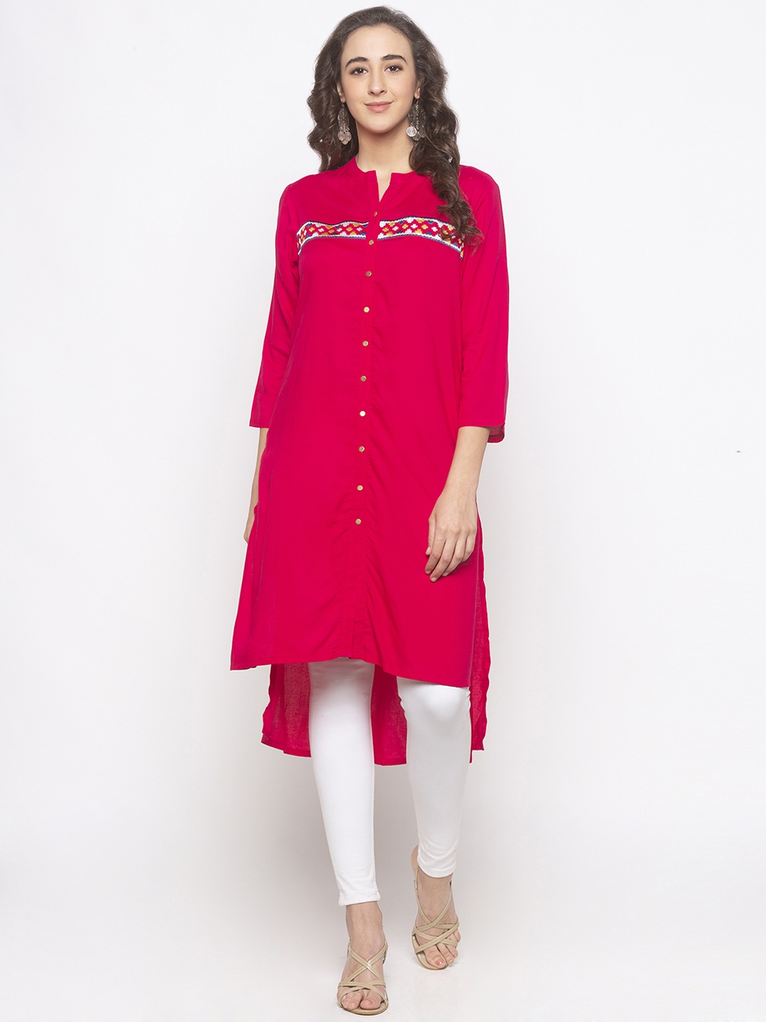 

Globus Women Pink Solid A-Line Kurta