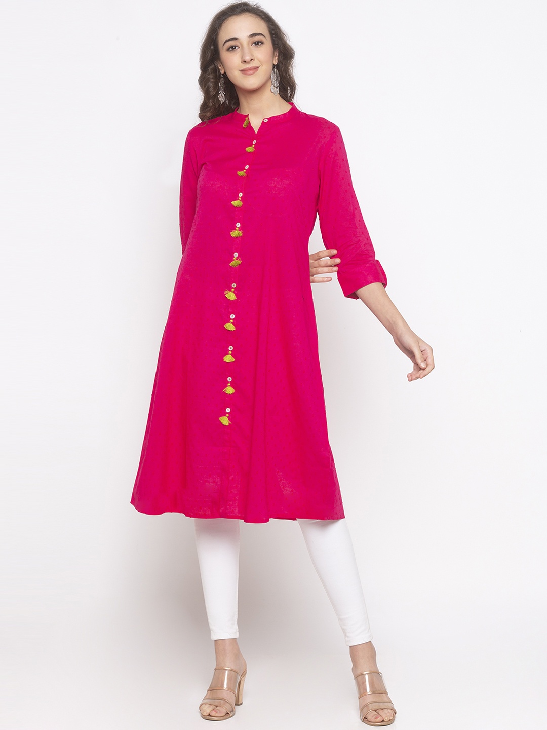 

Globus Women Pink Printed A-Line Kurta