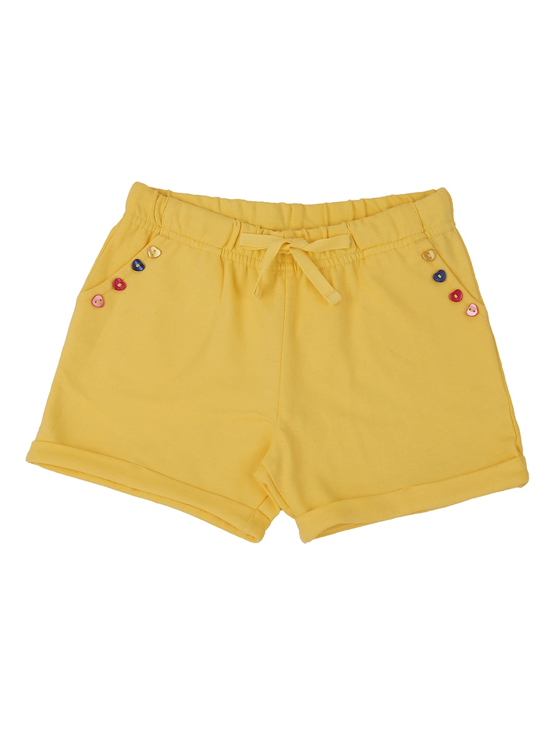 

Pantaloons Junior Girls Yellow Solid Regular Fit Hot Pants