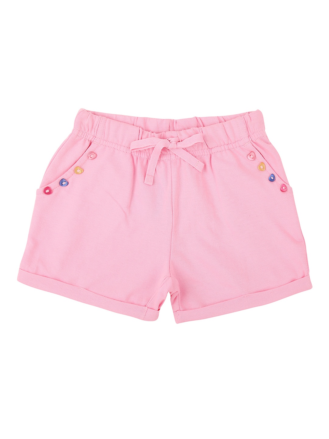 

Pantaloons Junior Girls Pink Solid Regular Fit Hot Pants