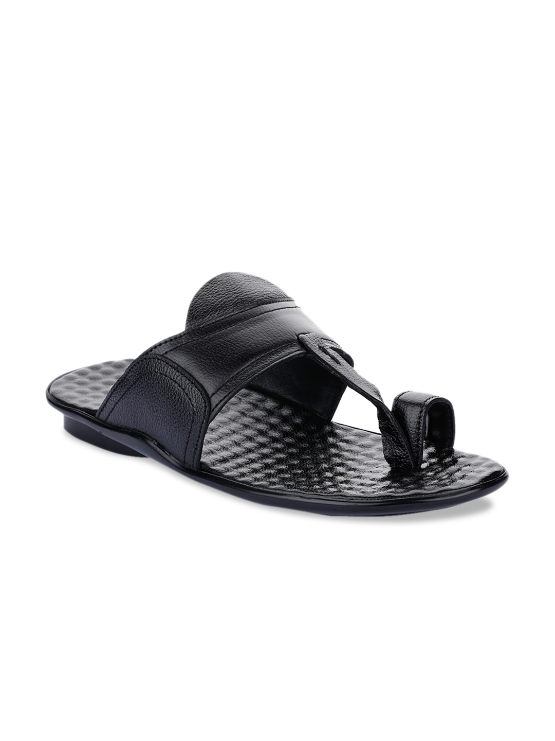

Liberty Men Black Leather Comfort Sandals