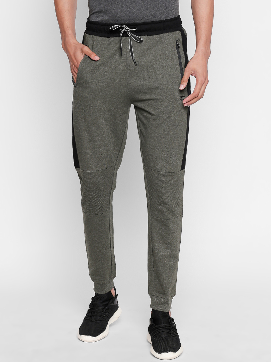 

Ajile by Pantaloons Men Olive Green Solid Slim-Fit Joggers