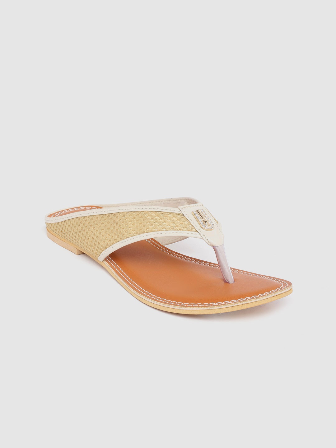 

Shezone Women Beige Solid Open Toe Flats