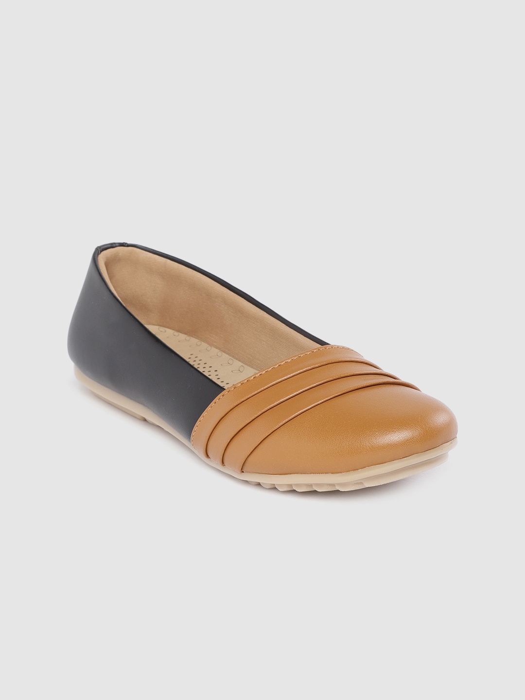 

Shezone Women Brown & Black Colourblocked Ballerinas