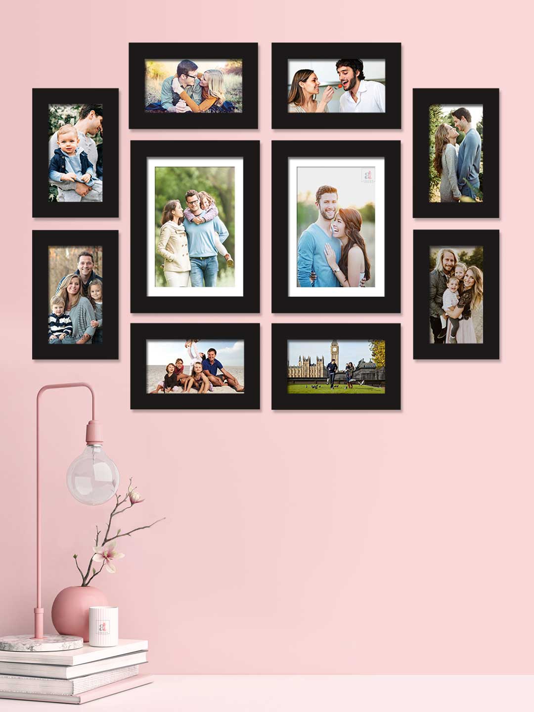 

Art Street Set of 10 Black Solid Individual Photo Frames