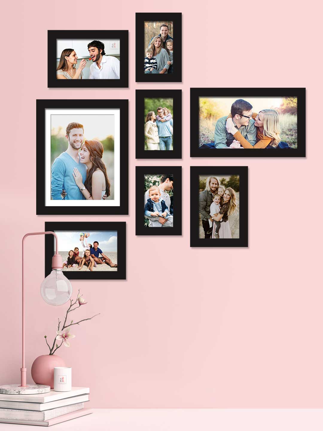 

Art Street Set Of 8 Black Solid Individual Photo Frames