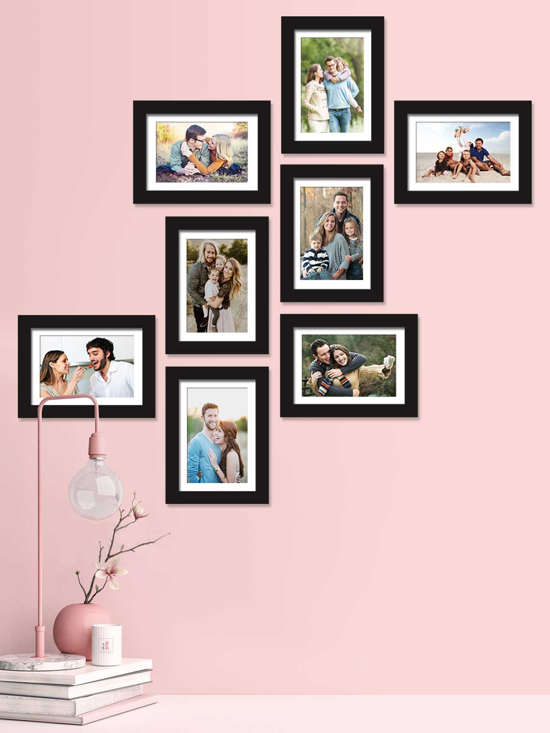 

Art Street Set Of 8 Black Solid Individual Photo Frames