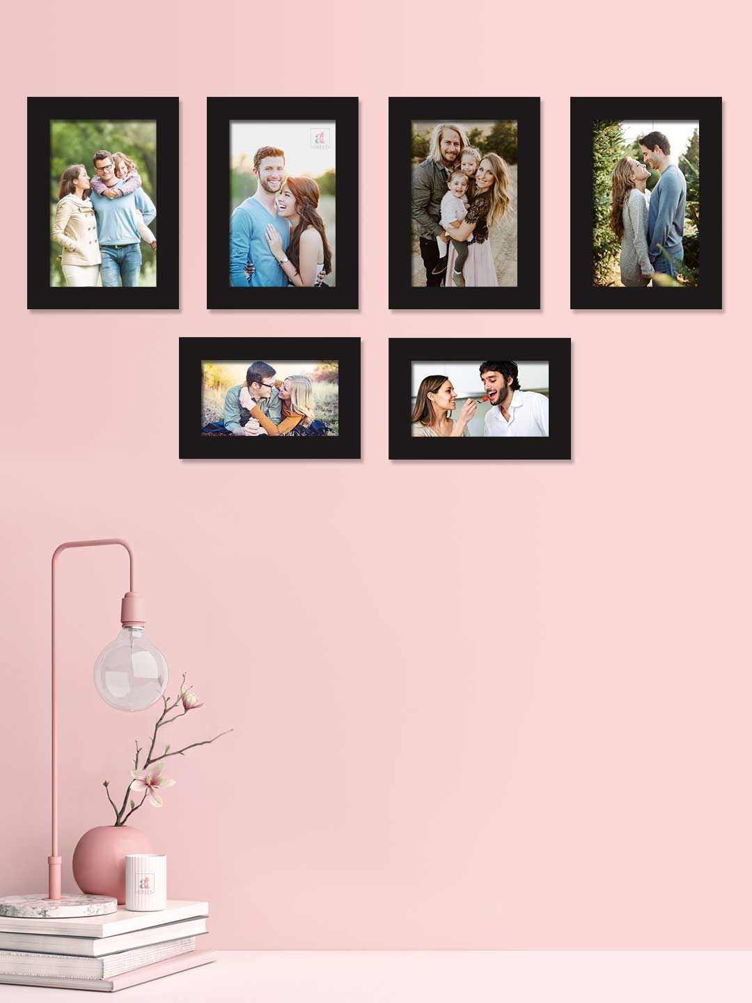 

Art Street Set Of 6 Black Solid Individual Photo Frames
