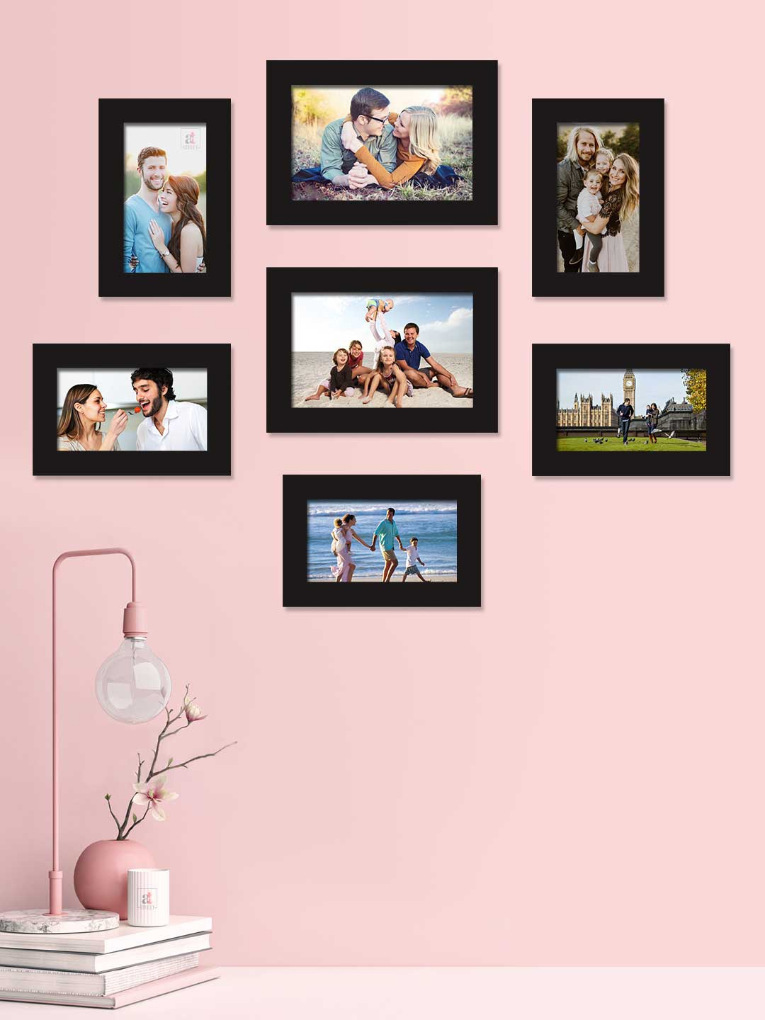 

Art Street Set of 7 Black Solid Individual Photo Frames