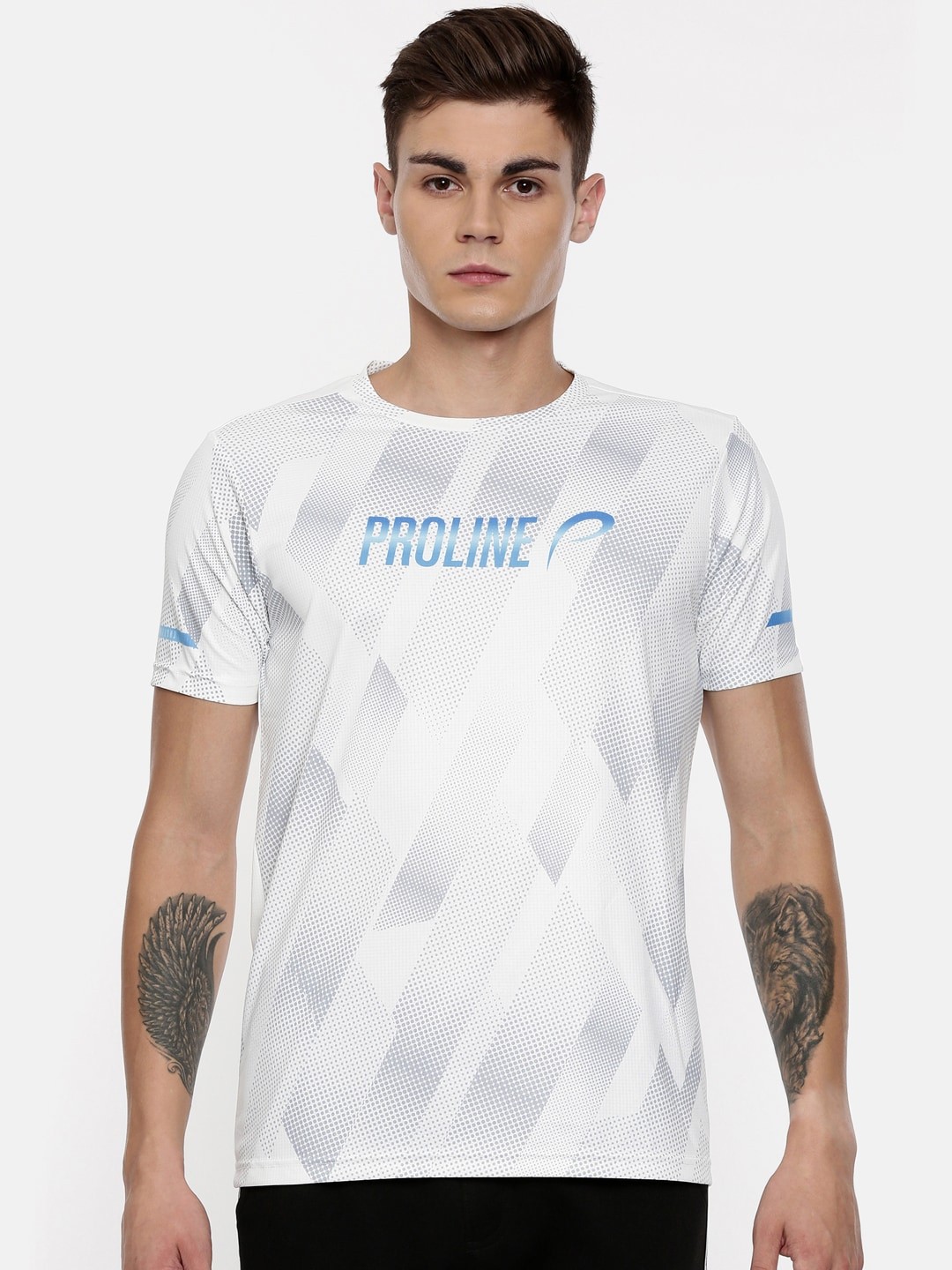 

Proline Active Men Off-White Printed Round Neck T-shirt