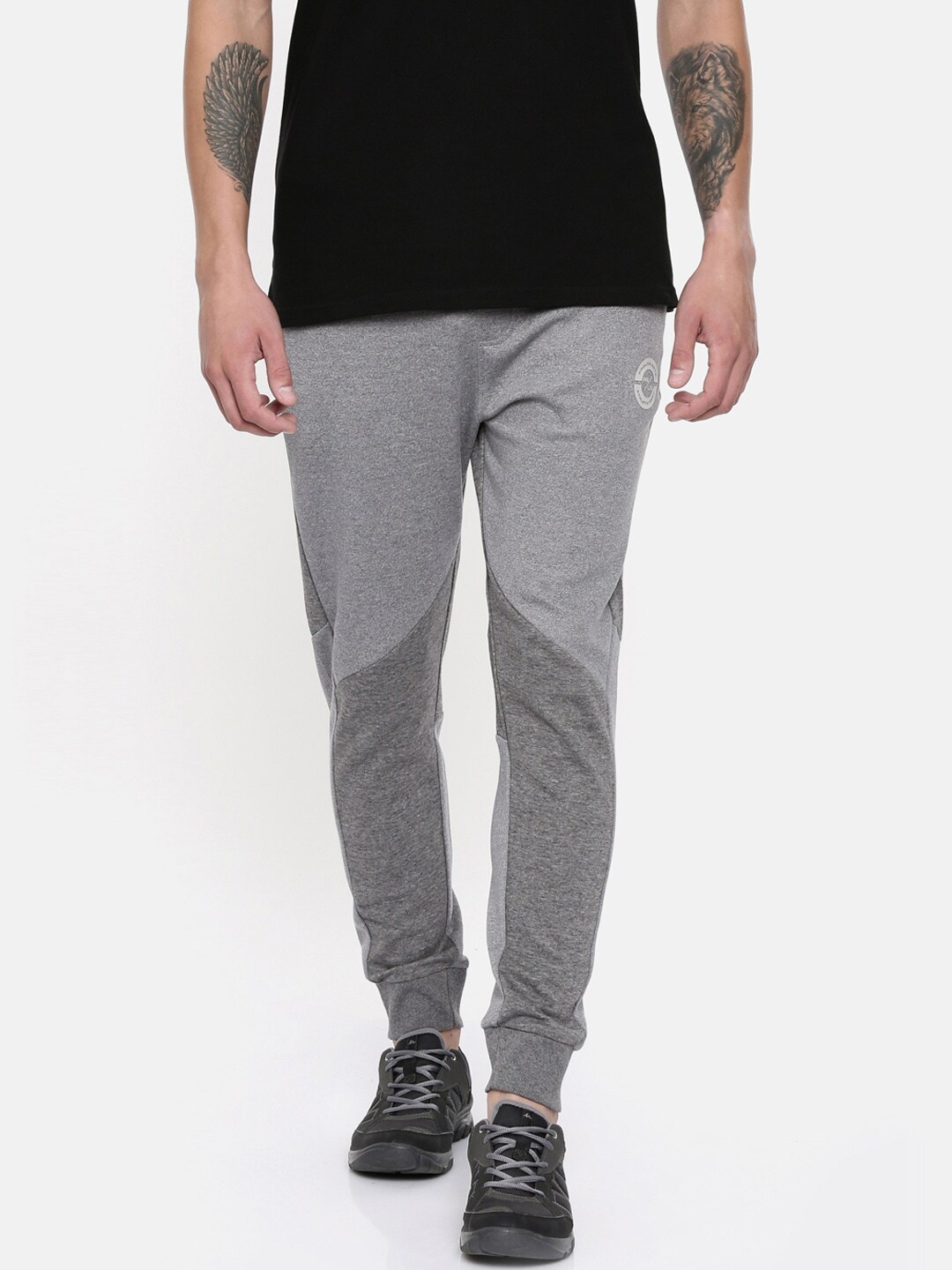 

Proline Active Men Grey Melange Colourblocked Joggers