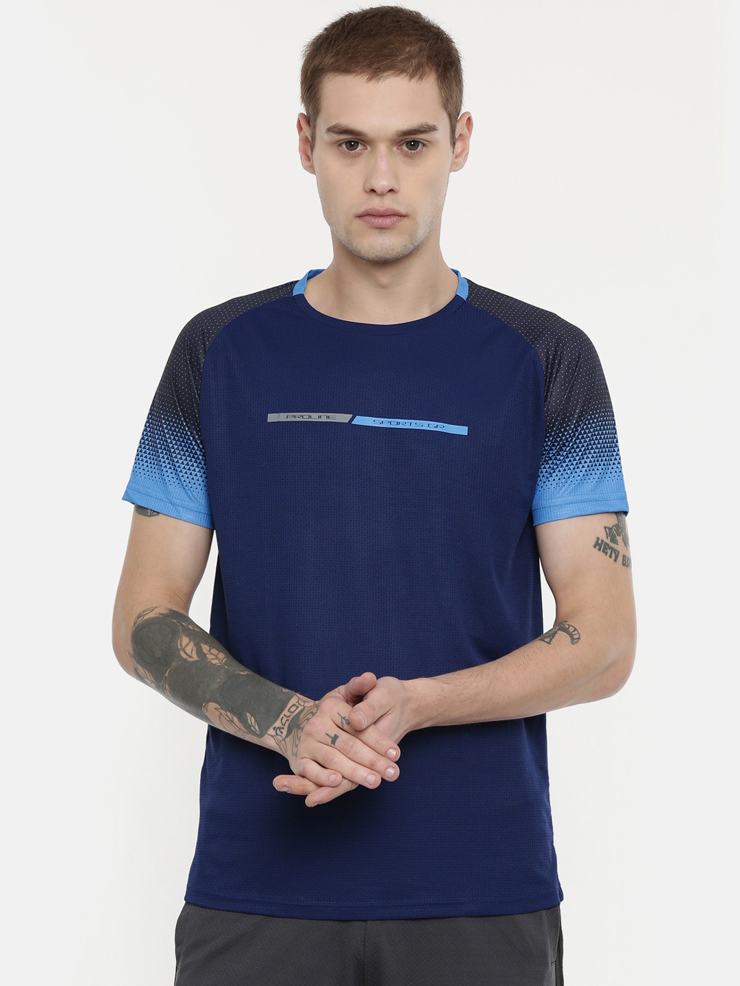 

Proline Active Men Navy Blue Printed Round Neck T-shirt