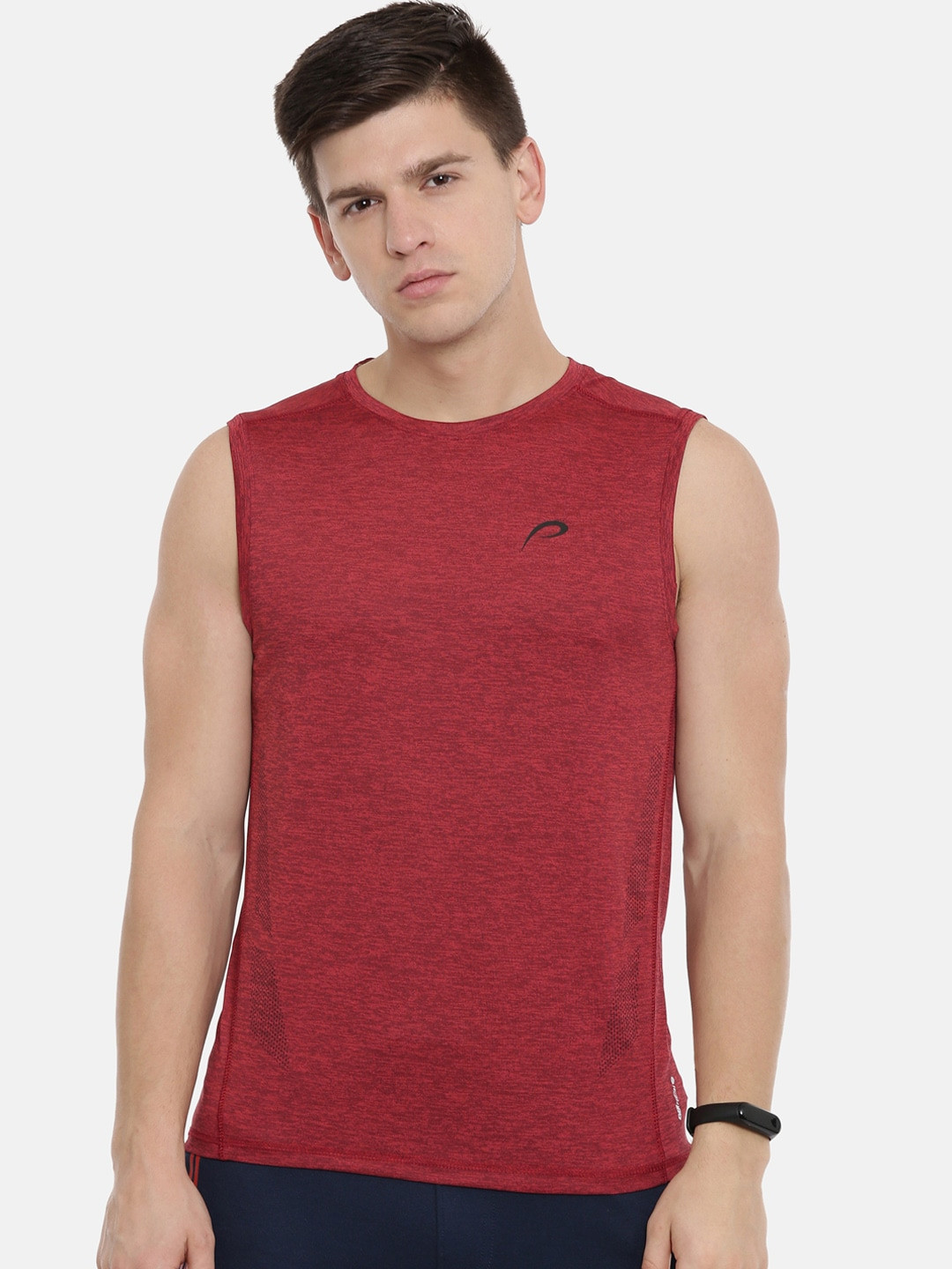 

Proline Active Men Red Printed Round Neck T-shirt