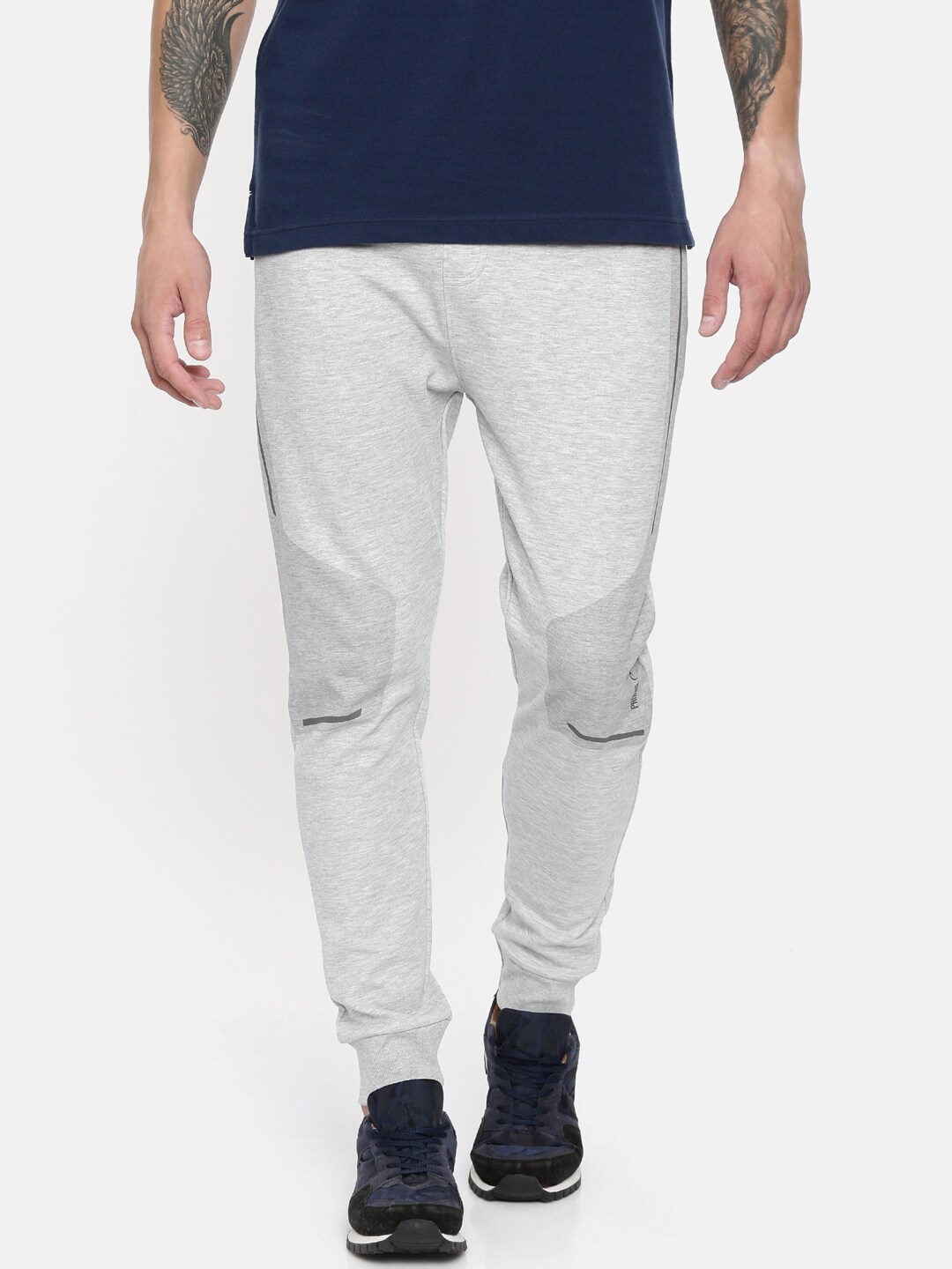 

Proline Active Men Grey Melange Solid Joggers