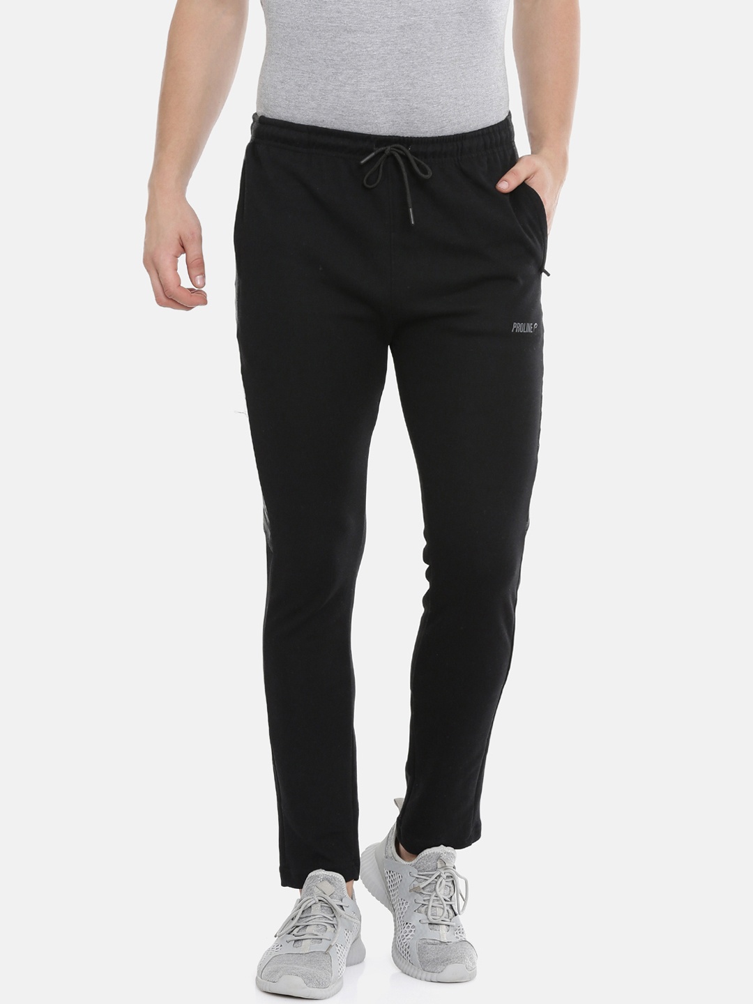 

Proline Active Men Black Solid Slim-Fit Track Pants
