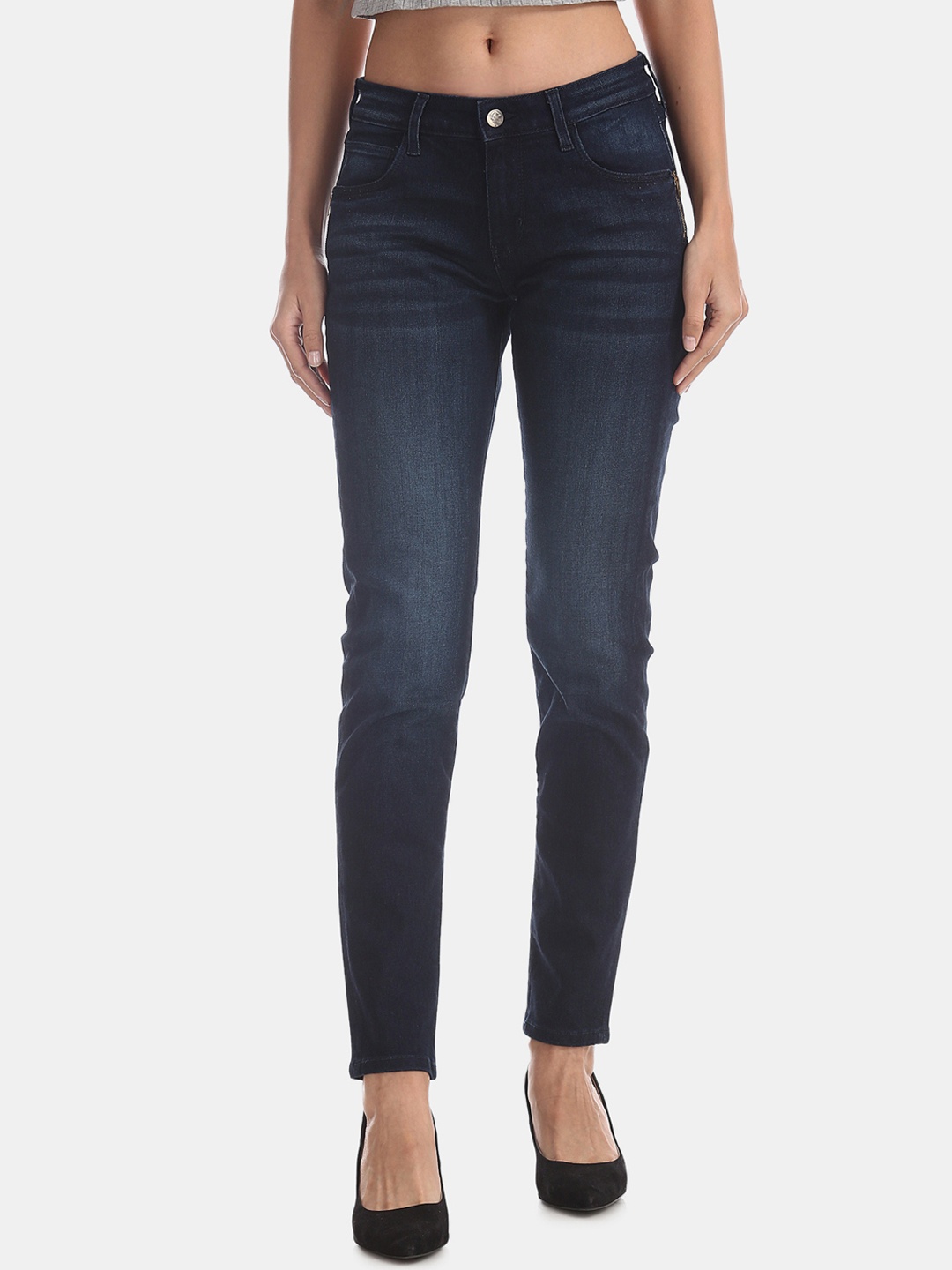 

Cherokee Women Blue Slim Fit Mid-Rise Clean Look Stretchable Jeans