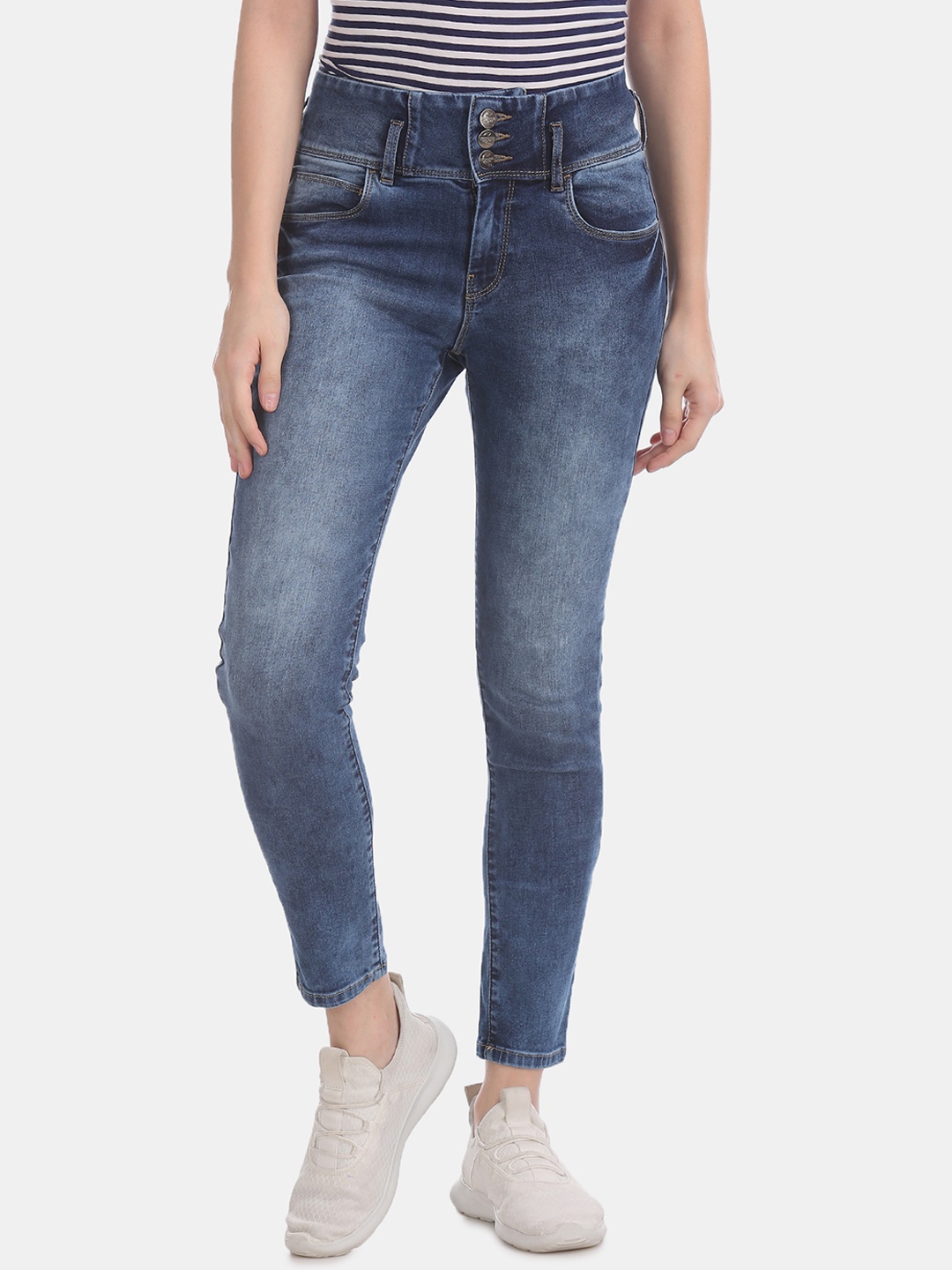 

Cherokee Women Blue Skinny Fit Mid-Rise Clean Look Stretchable Jeans