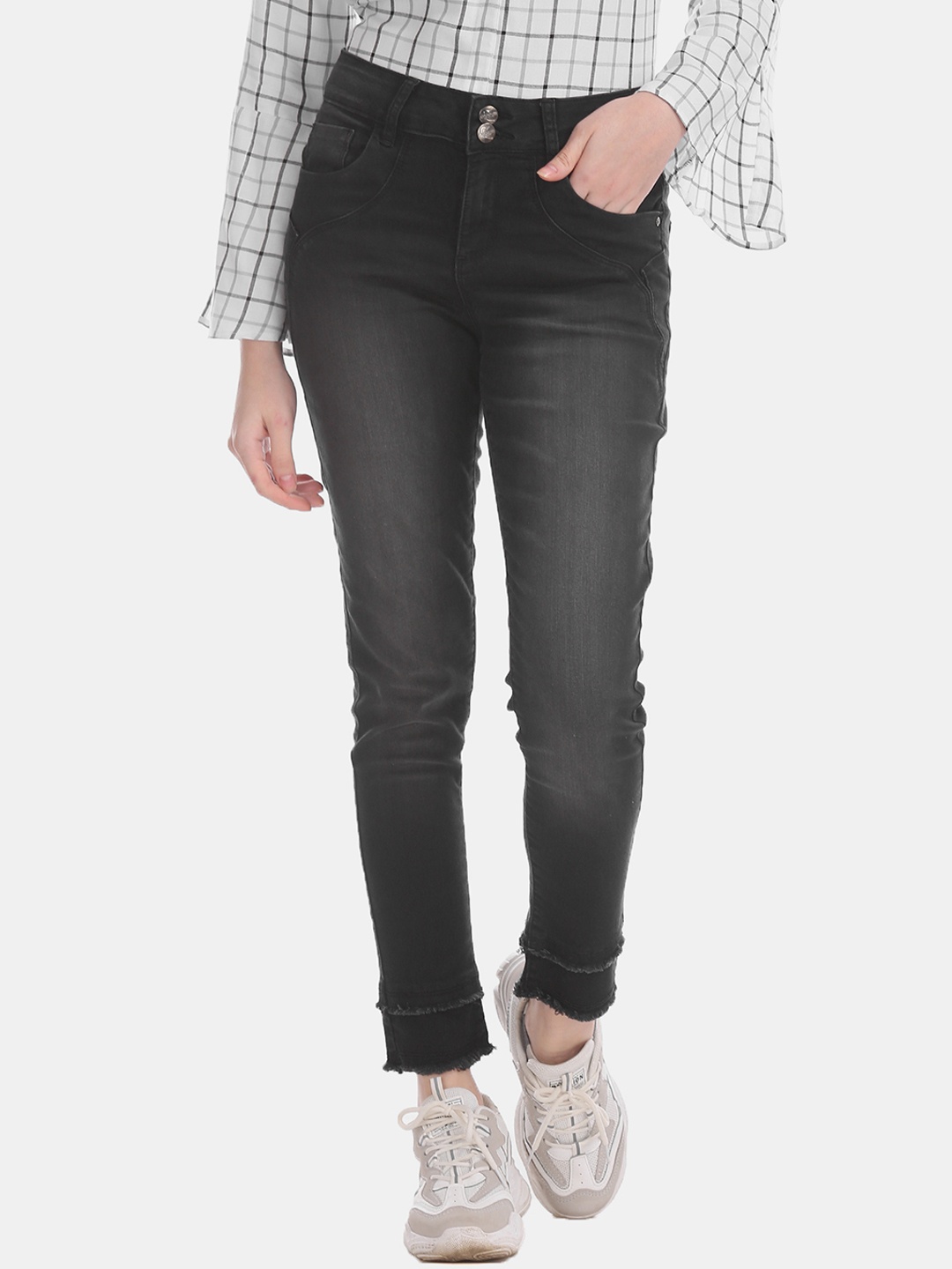 

Cherokee Women Grey Skinny Fit Mid-Rise Clean Look Stretchable Jeans