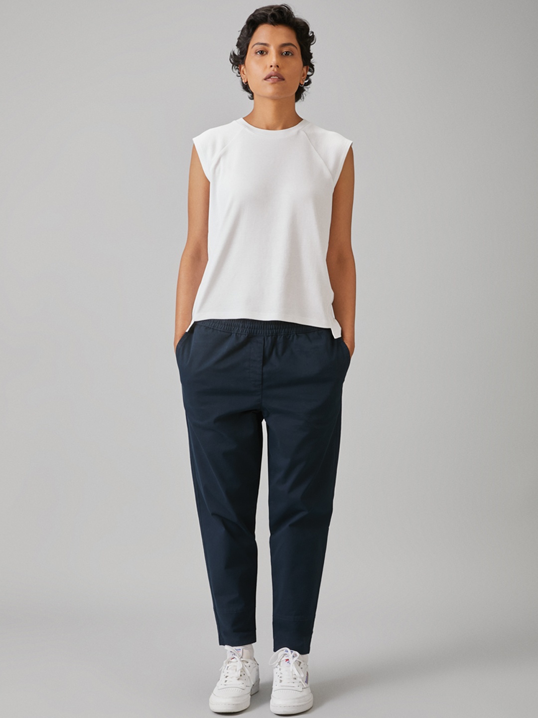 

Bhaane Women White Solid Top